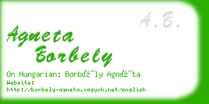 agneta borbely business card